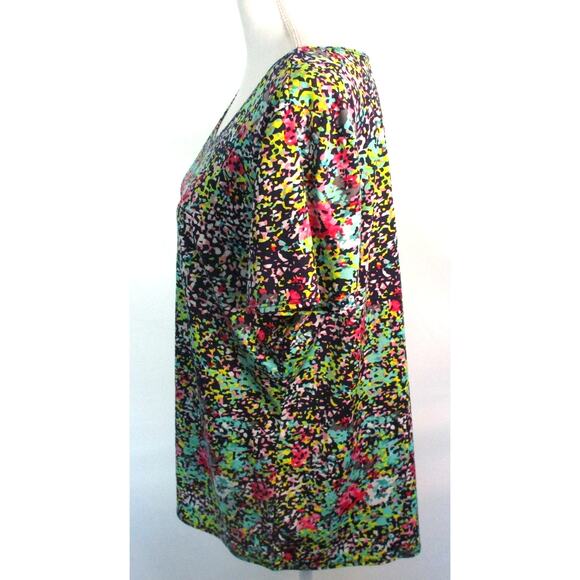 Notations Women's Short Sleeve Multi Color Stretch Shirt Size XL - Picture 4 of 11